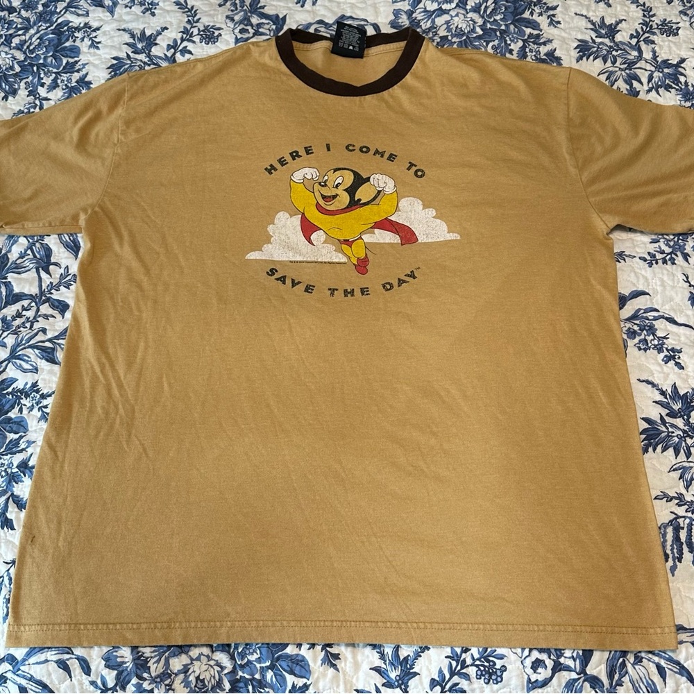Mighty Mouse Graphic Tee in Tan